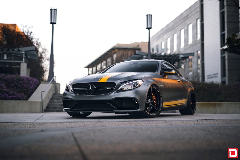 mercedes benz c63s amg ms03 matte black yellow accent klassen klassenid wheels custom bespoke rims wheel vossen forgiato adv1 anrky hre performance al13 brixton