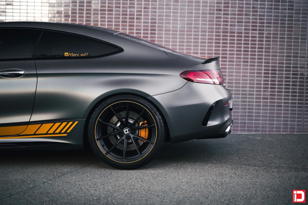 mercedes benz c63s amg ms03 matte black yellow accent klassen klassenid wheels custom bespoke rims wheel vossen forgiato adv1 anrky hre performance al13 brixton