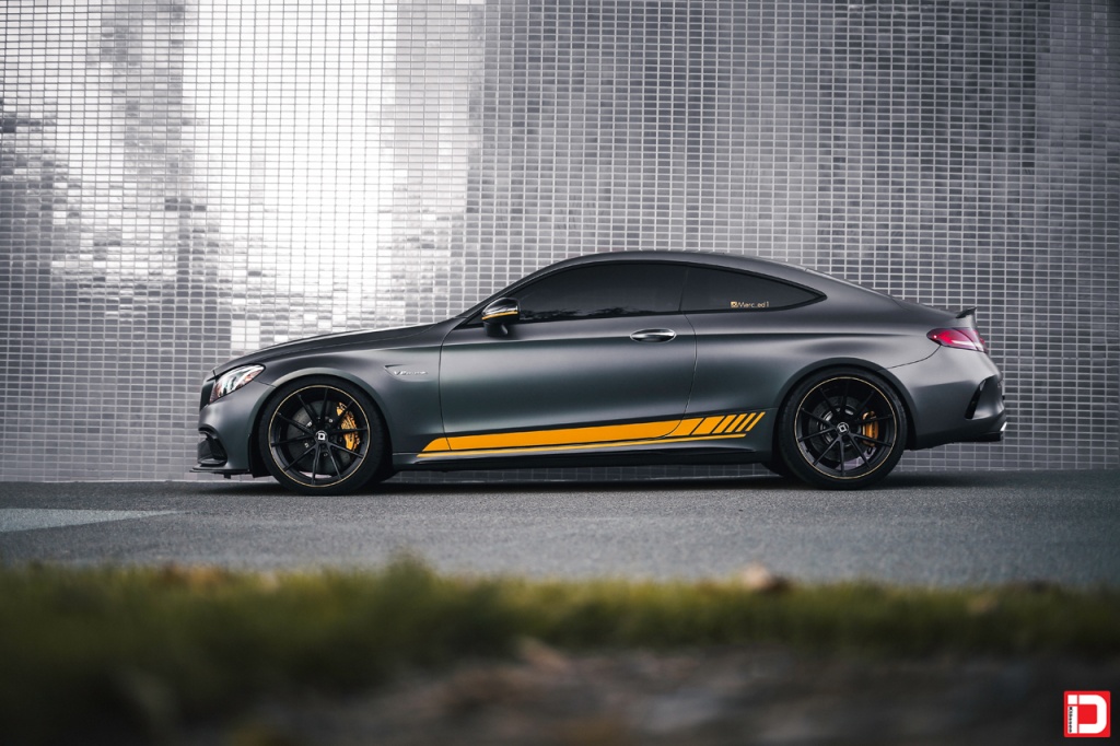 mercedes benz c63s amg ms03 matte black yellow accent klassen klassenid wheels custom bespoke rims wheel vossen forgiato adv1 anrky hre performance al13 brixton